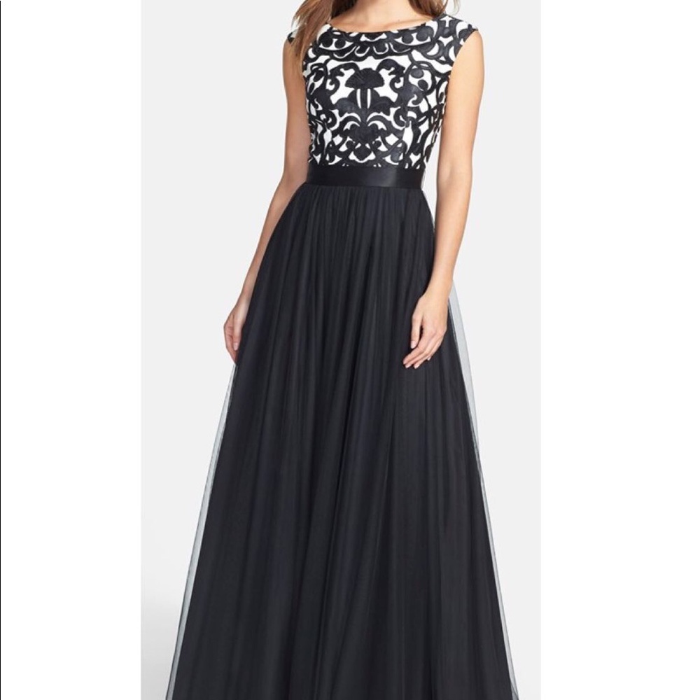Aidan Mattox Embroidered Ball Gown